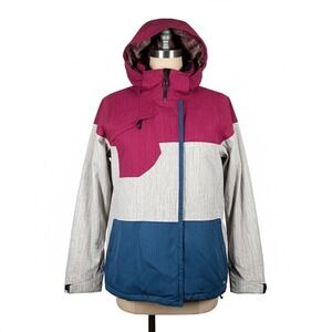 Liquid Venture Jacket 8K XL‎ Ski Snowboard Blue Colorblock Waterproof Outerwear